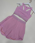 Conjunto Fitness Top + Short Saia - Rosa Lilás