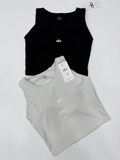 Cropped Fitness Essential - Preto e Cinza