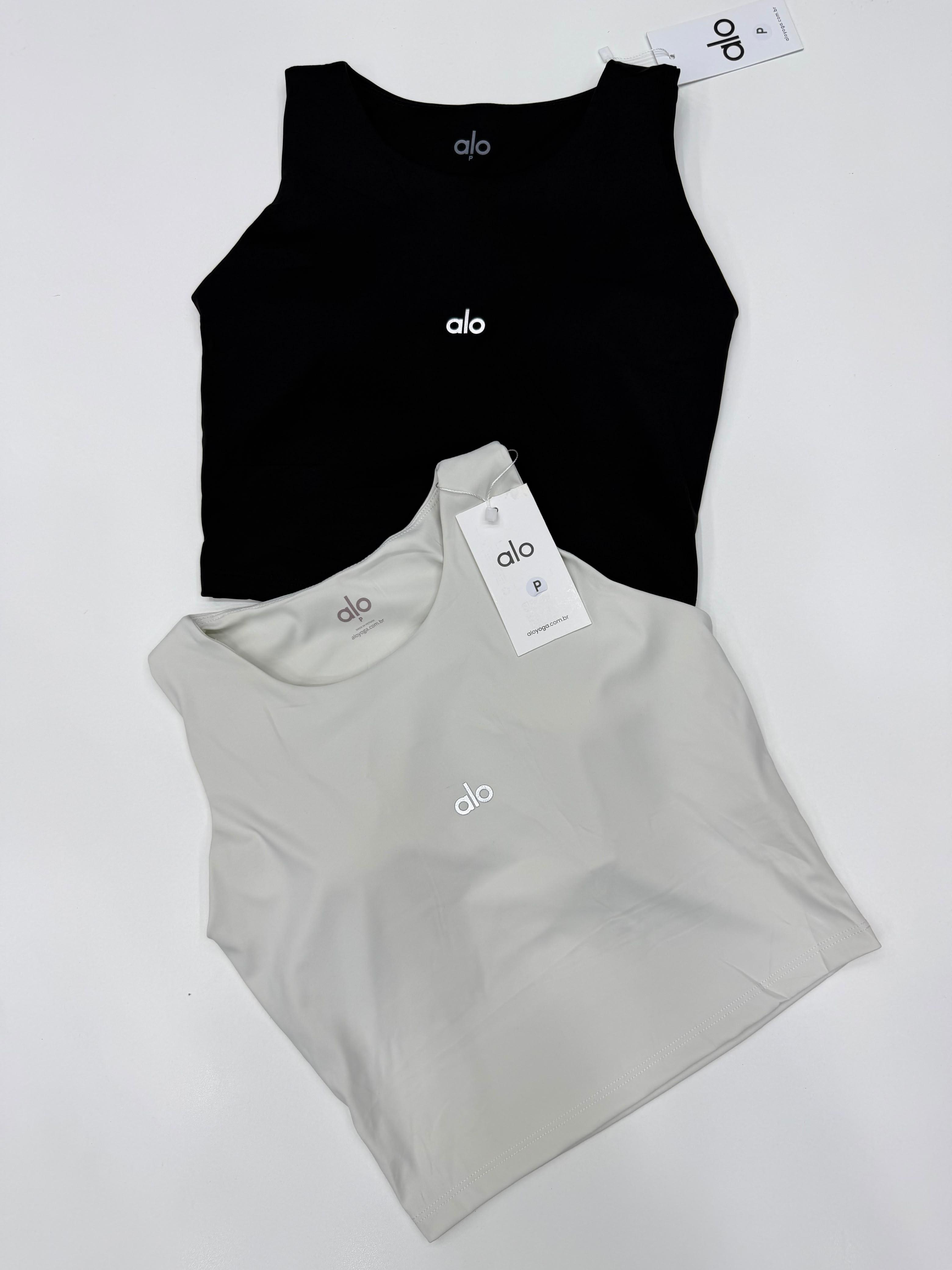 Cropped Fitness Essential - Preto e Cinza